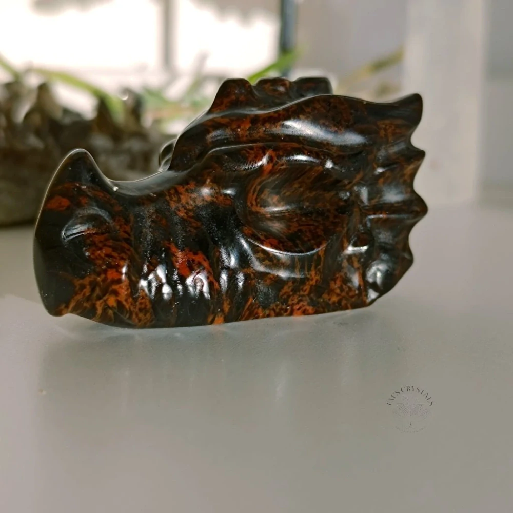OBSIDIÁN MAHAGONOVÝ dračí hlava - 6cm
