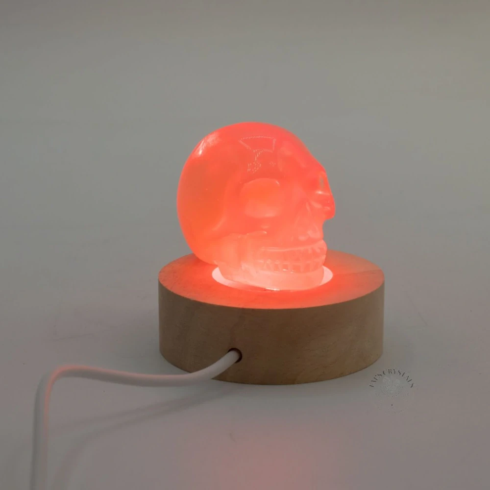 Kulatý Dřevěný USB LED Stojan 6cm - Více Barev