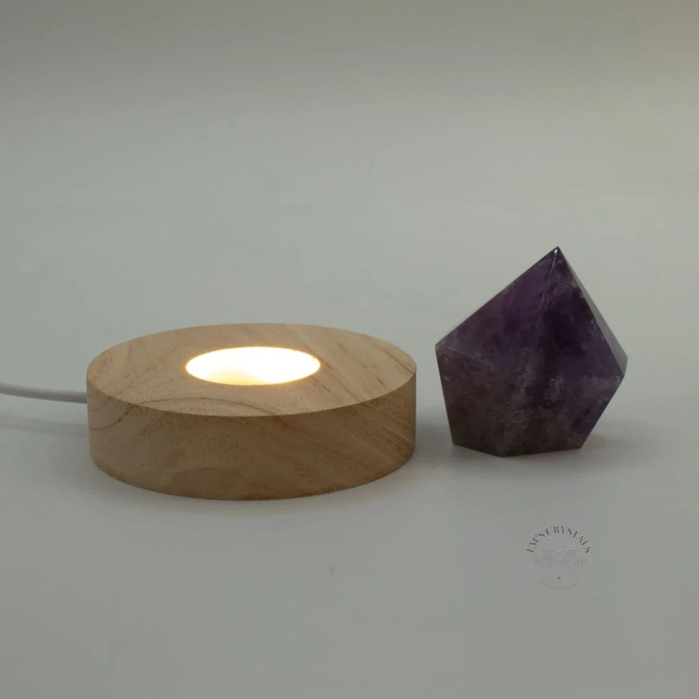 Kulatý Dřevěný USB LED Stojan 8cm- Studená / Teplá / Denní Světlo